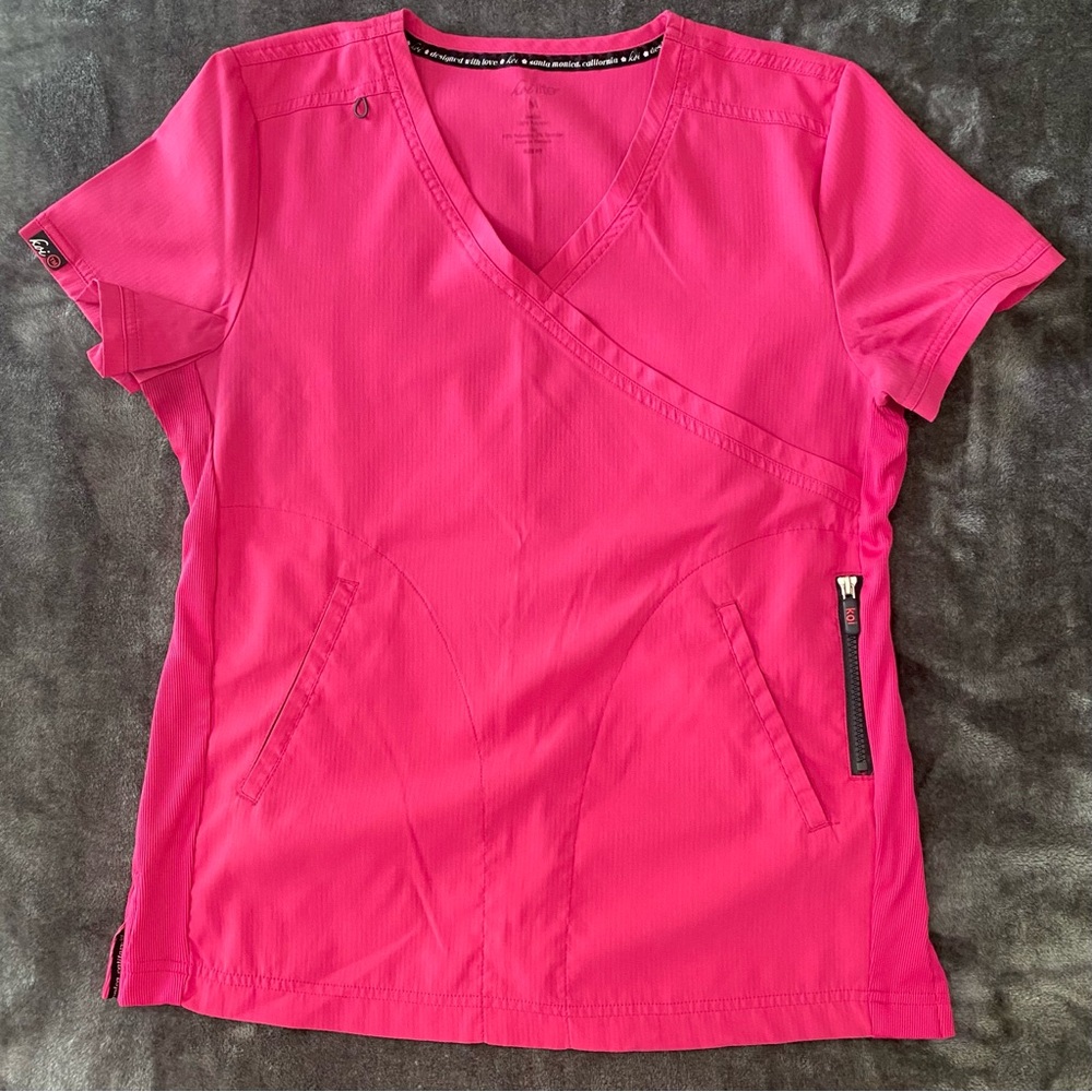 Koi hot pink scrub top